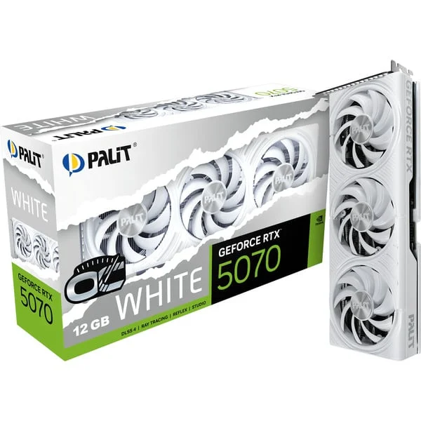 Palit GeForce RTX 5070 OC WHITE, Grafikkarte (DLSS 5, 3x DisplayPort, 1x HDMI 2.1)