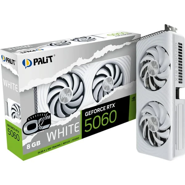 Palit GeForce RTX 5060 OC WHITE 8GB, Grafikkarte (weiß, DLSS 5, 3x DisplayPort, 1x HDMI 2.1)