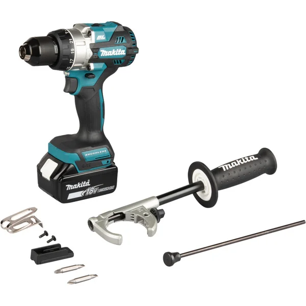 Makita Akku-Schlagbohrschrauber DHP492RTJ, 18Volt (blau/schwarz, 2x Li-Ionen-Akku 5,0Ah, MAKPAC Gr.2)