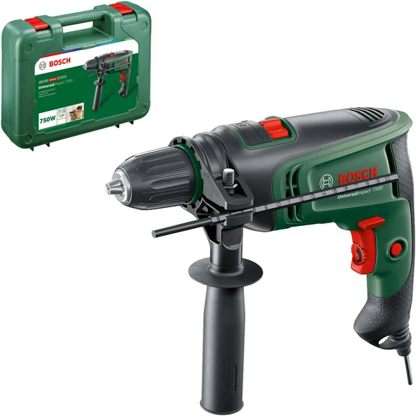 Bosch Heimwerken & Garten Schlagbohrmaschine UniversalImpact 7500 (grün/schwarz, 750 Watt, Koffer)